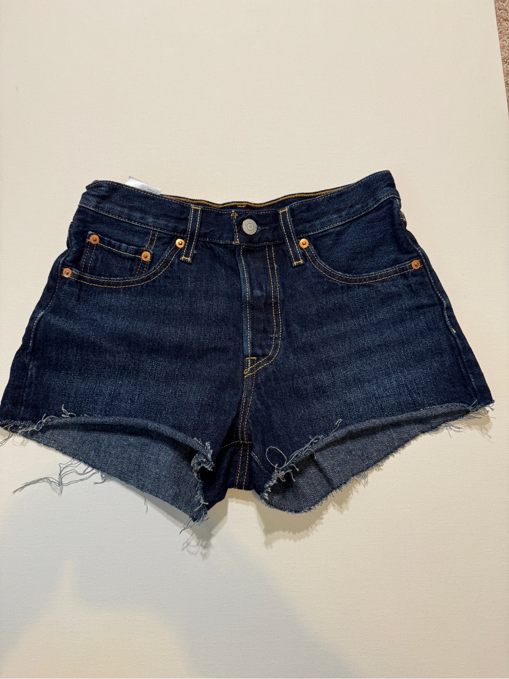 Levi's Women 501 Dark Wash Denim Cutoff Shorts Size 24